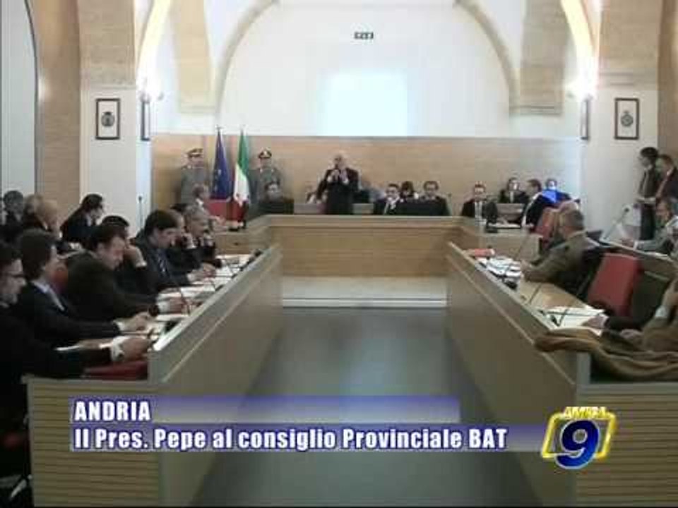 PROVINCIA BAT. Il presidente Pepe al consiglio provinciale della BAT