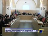 PROVINCIA BAT. Il presidente Pepe al consiglio provinciale della BAT