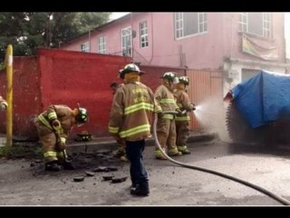 Desalojan a vecinos en Azcapotzalco por fuga de gas