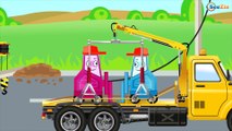 Diggers Cartoon and Tractor, Truck, Excavator & Crane - Construction Vehicles Cartoons for children