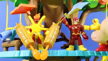 Imaginext Justice League Firestorm Flash And Hulk Destroy Cheetah Sinestro And Magical Swo
