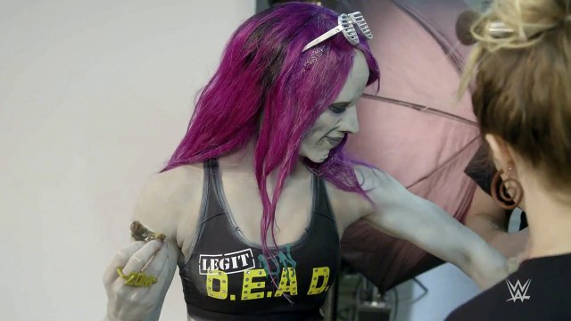 Behind the scenes of Sasha Banks' WWE Zombies photo shoot