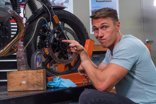 How To Bleed Motorcycle Brakes - MC GARAGE VIDEO