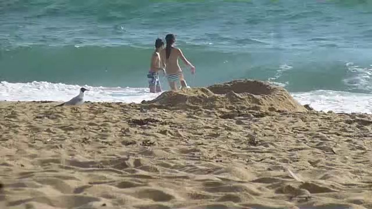 Plage de  BATZ 44 - dans les vagues avec Véronique