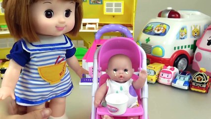 Baby doll Rabbit ambulance Hospital toys play with Pororo