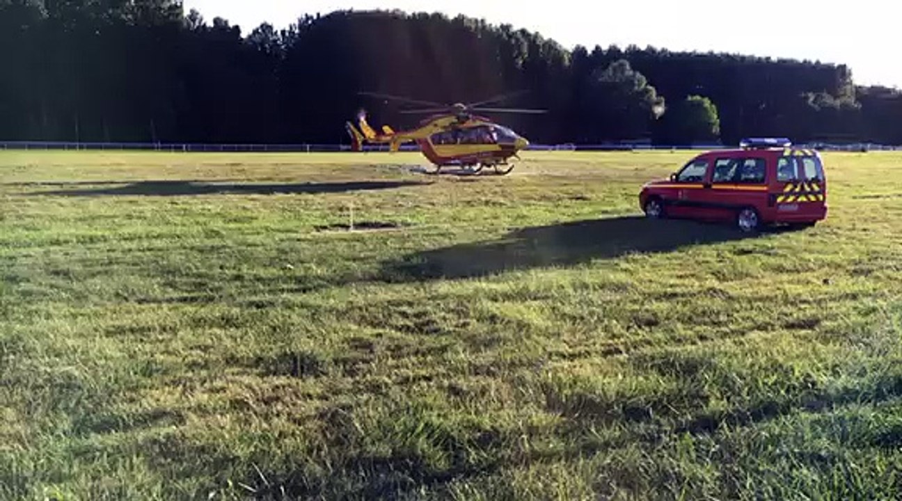 Décollage de l'hélicoptère de la Sécurité Civile
