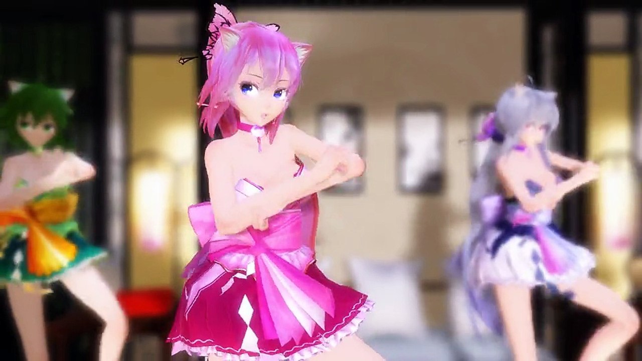《作品No.91》【MMD】着物風ミニスカ巫女衣装なルカハクグミで「Girls」[4K60fps]