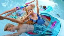 BARBIE SINKS BOAT! Boating And Swimming With Barbie And Friends! Barbie Videos