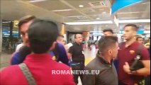 Fiumicino, la Roma rientra dalla tournée spagnola