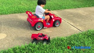 Disney Cars Lightning McQueen Power Wheels Playtime at the park Surprise Egg Toys Ryan ToysReview