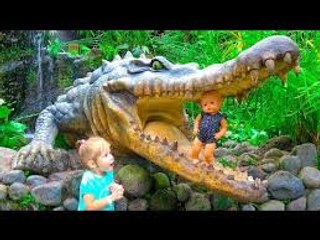 Accident at the zoo Bad Baby and Baby Born Doll Funny Play on the water playground for kids