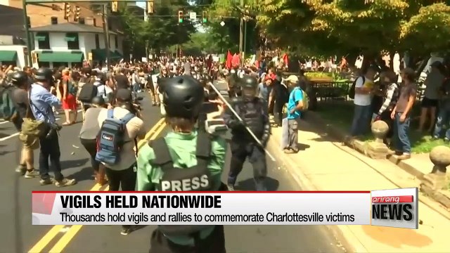 Rallies and vigils held to commemorate Charlottesville victims