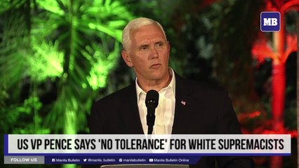 US VP Pence says 'no tolerance' for white supremacists