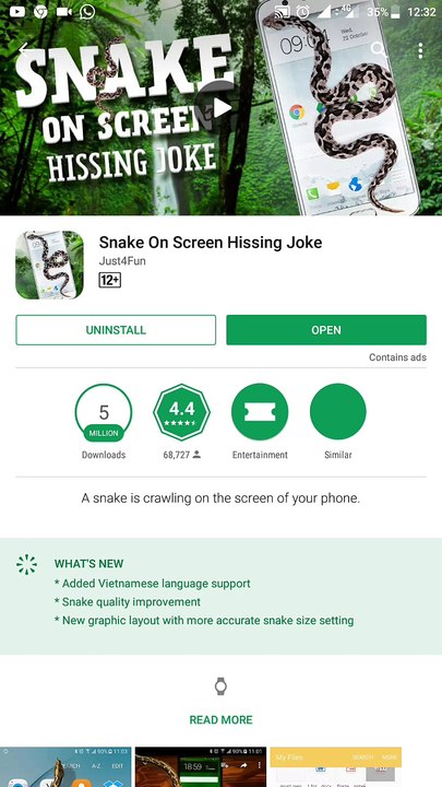 Prank | snake on screen | Google app | Google Application | joke