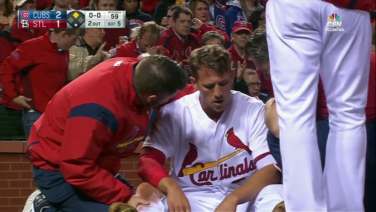 Stephen Piscotty Hit 3 times in 1 Inning, hit on head