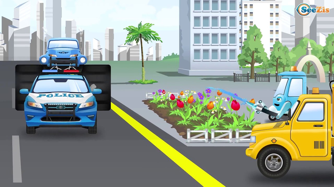 Kids Real Car Ambulance with The Red Fire Truck and The Police Car | Emergency Cars