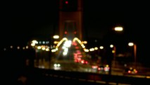 Traffic at bridge at night-east bay traffic