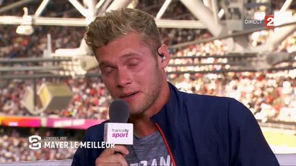 Kevin Mayer en larmes dans "Stade 2"