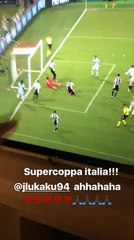 Supercoppa Italiana, Romelu Lukaku esulta per l'assist del fratello Jordan