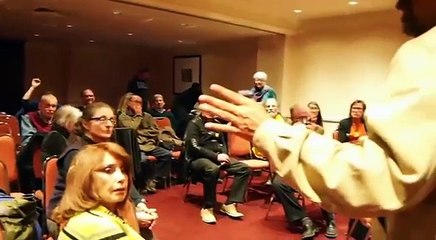 Peter Watts and Karine Vanasse at Uranium Film Festival Quebec 2015 720 x 480