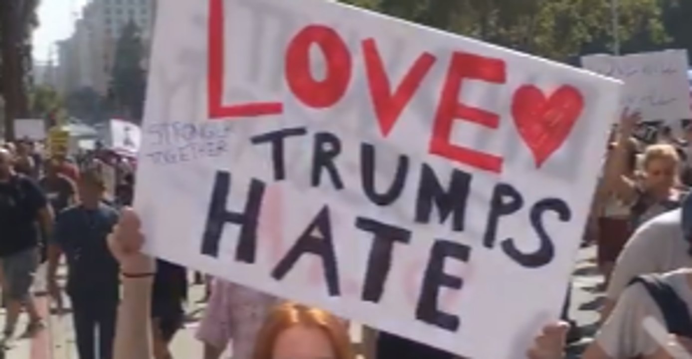Los Angeles Demonstrators Decry Charlottesville Violence