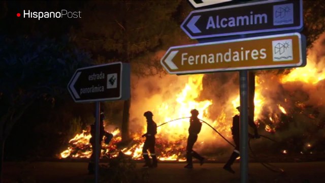 Miles de bomberos tratan de sofocar siete incendios en Portugal