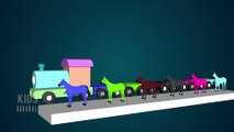 Learn Colors with Colors Horse on Steam Train | Colorful Horses Transported By Toy Train