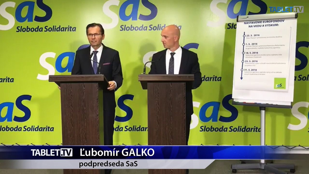 ZÁZNAM: TK strany SaS k eurofondom