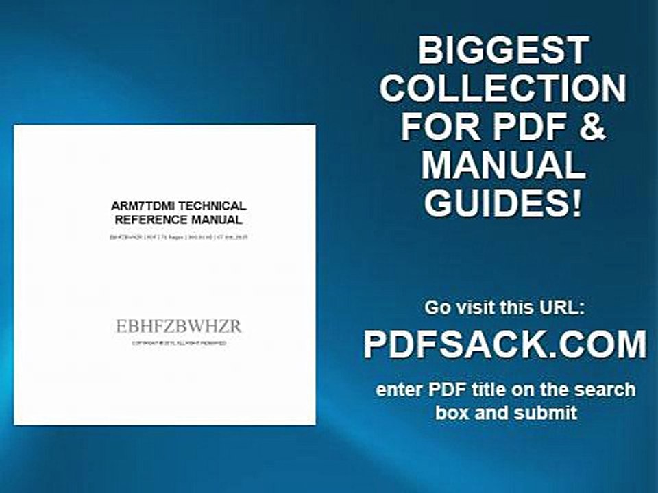 Arm7tdmi Technical Reference Manual