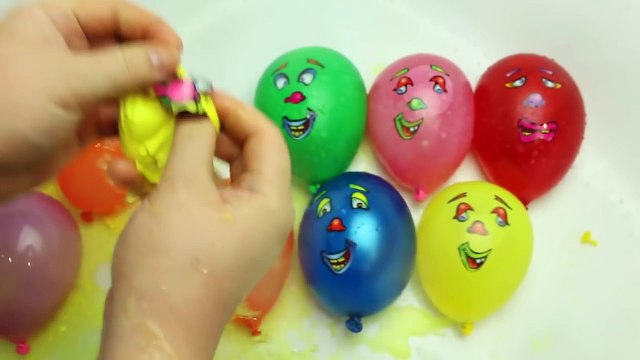Faces Wet Balloons Compilation Finger Nursery Rhyme Colour Song Learn Colors Balloon