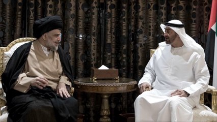 ولي عهد أبو ظبي يلتقي مقتدى الصدر بالإمارات