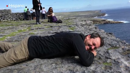 Papá trató de enfrentar su miedo a las alturas de una manera original