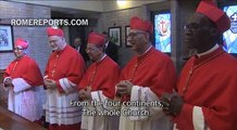 Benedict XVI receives the new cardinals, and speaks with them in various languages
