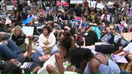 President Trump Returns to Protesters at Trump Tower in New York