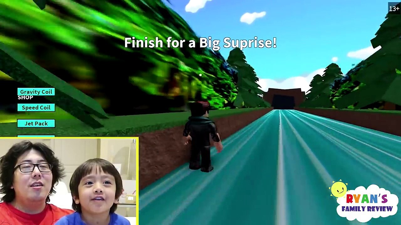 Ryan and Daddy Game Night! Lets Play Roblox Box Slide down with Ryans Family Review!