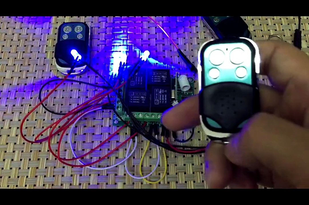 4 kanal 4-Kanal DC 12V/24V Funkfernbedienung Set - Funksender mit Funkempfänger Funkshalter für Torsteuerungen Schranke