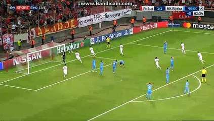 Alaixys Romao GOAL Olympiacos (Gre) 2-1 (Cro) HNK Rijeka 16.08.2017