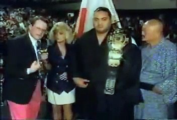 The Undertaker challenges WWF Champion Yokozuna
