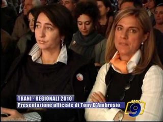 TRANI | Regionali 2010 | Presentazione Ufficiale di Tony D'Ambrosio