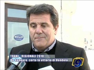 TRANI | Regionali 2010 | De Gennaro: "Certa la vittoria di Vendola"