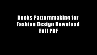 Books Patternmaking for Fashion Design Download Full PDF