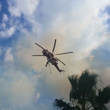 Helicopters Battle Wildfires Northeast of Athens