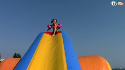 Baby Crying Outdoor Playground Fun for Kids Family Park with BIG Slides | Playing at the Waterpark
