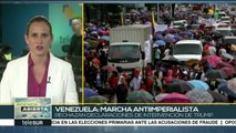 Venezolanos se movilizan contra la injerencia imperialista de Trump