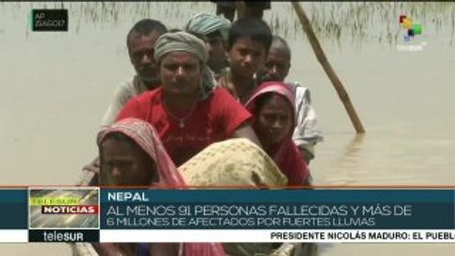 Al menos 91 muertos por lluvias e inundaciones en Nepal
