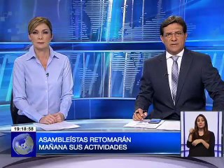 Asambleístas retomarán mañana sus actividades