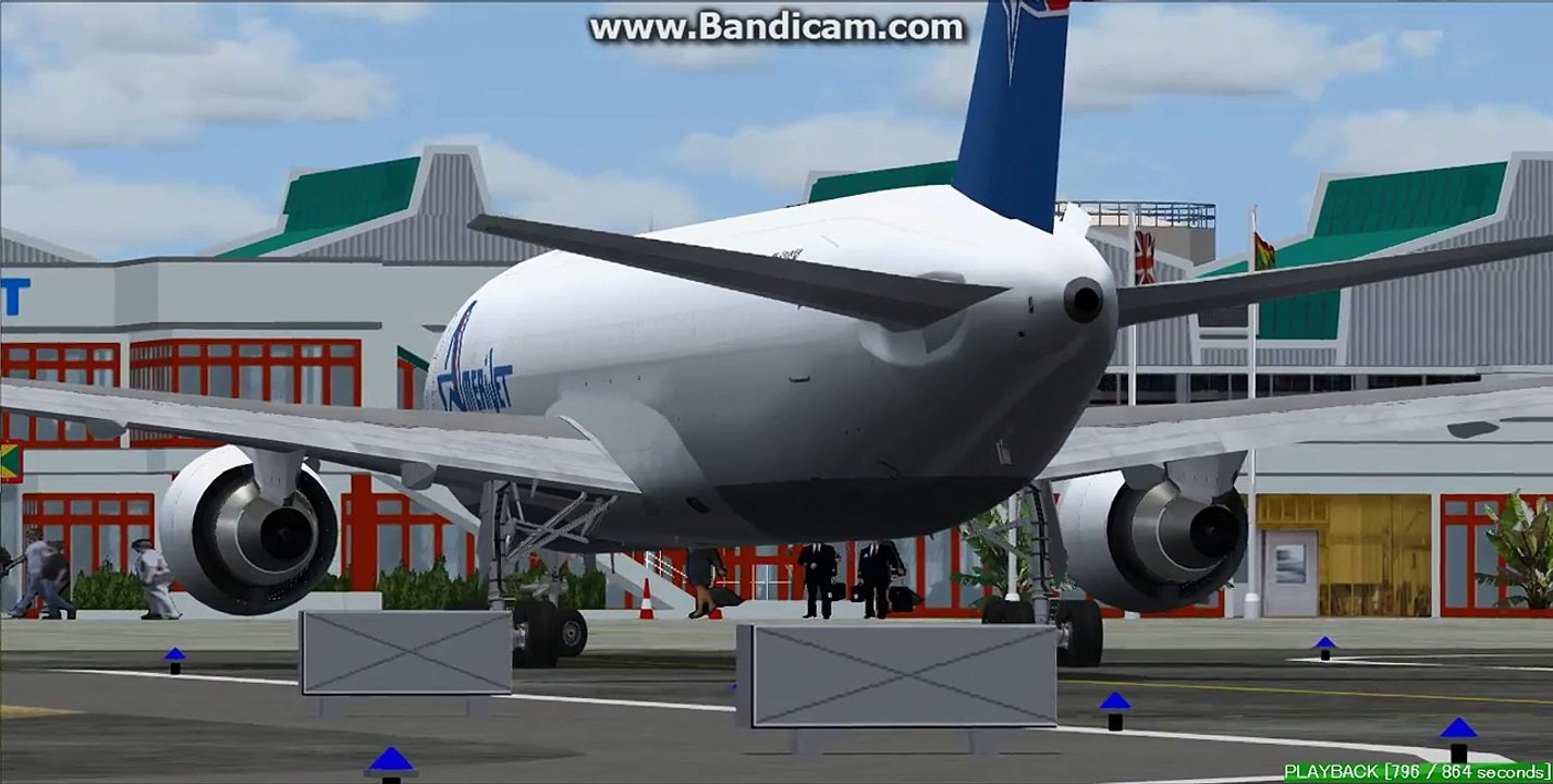 Amerijet International B767F Grenada Maurice Bishop International Airport TGPY Landing FS9