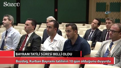 Kurban Bayramı tatilinin süresi belli oldu