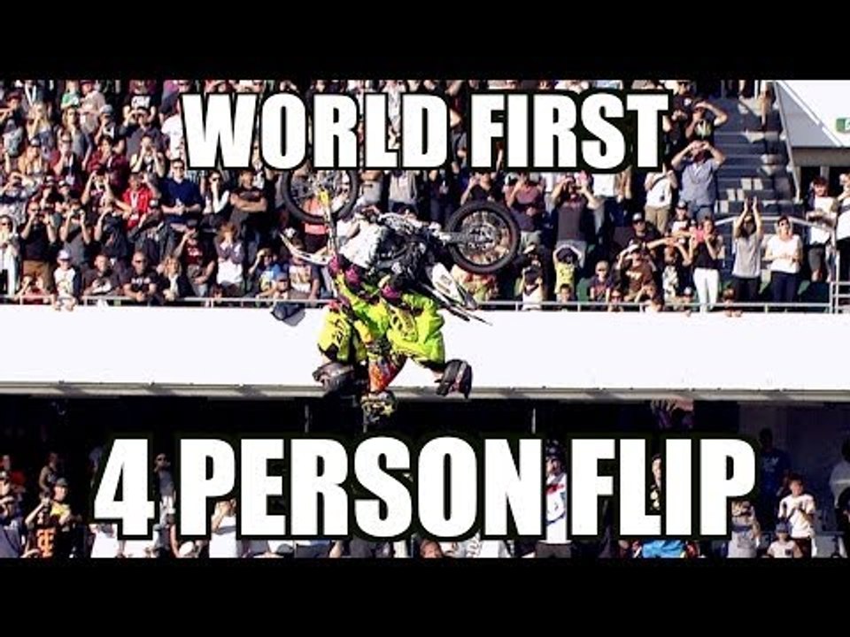 World First 4-Person Backflip!