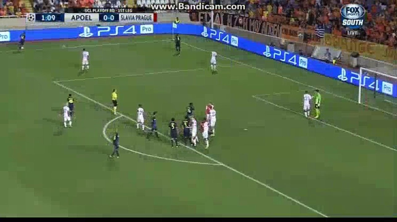 Igor de Camargo  Goal APOEL Nicosia (Cyp) 1-0 (Cze) SK Slavia Praga 15.08.2017